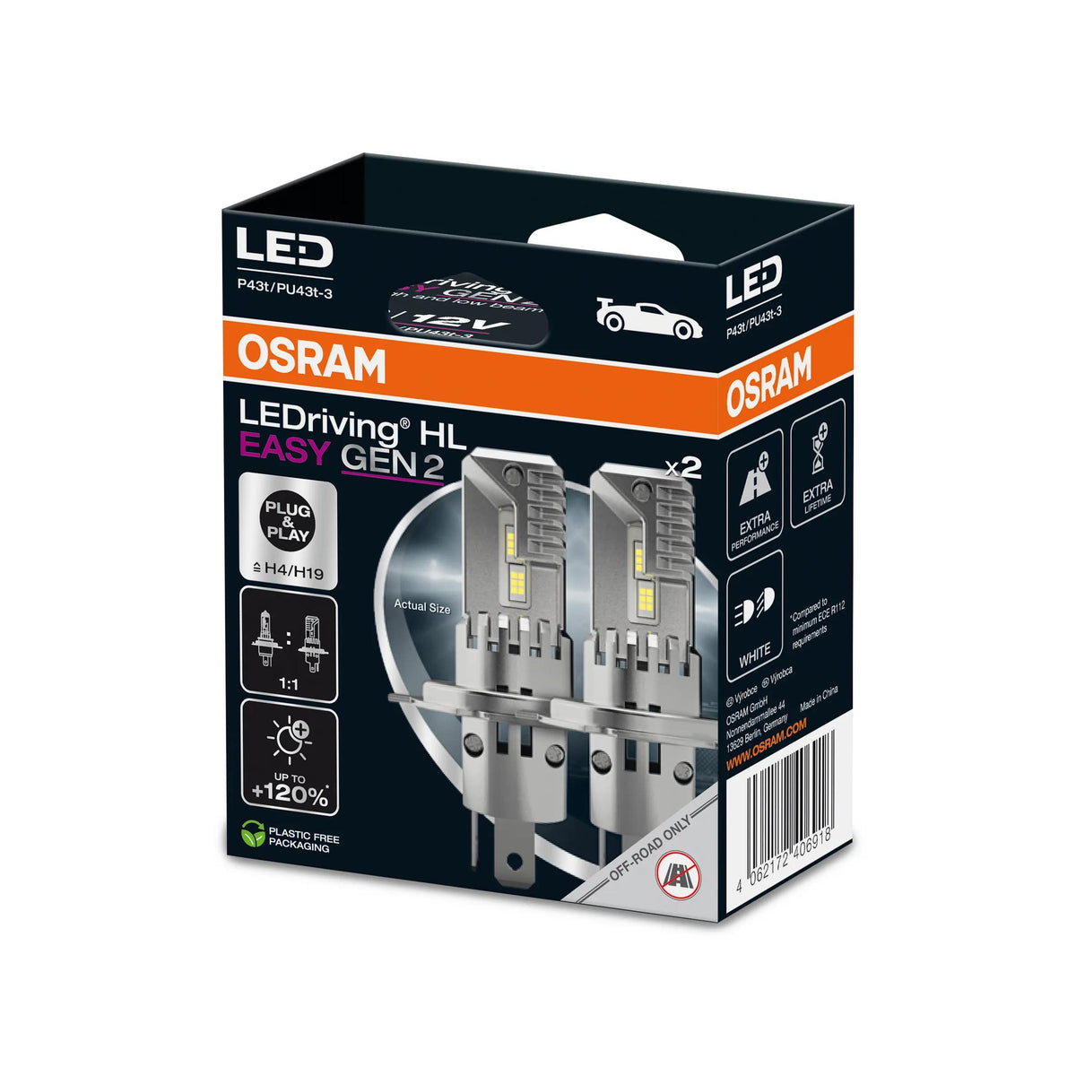 OSRAM LEDriving HL Easy LED H4 / H19 (Twin)