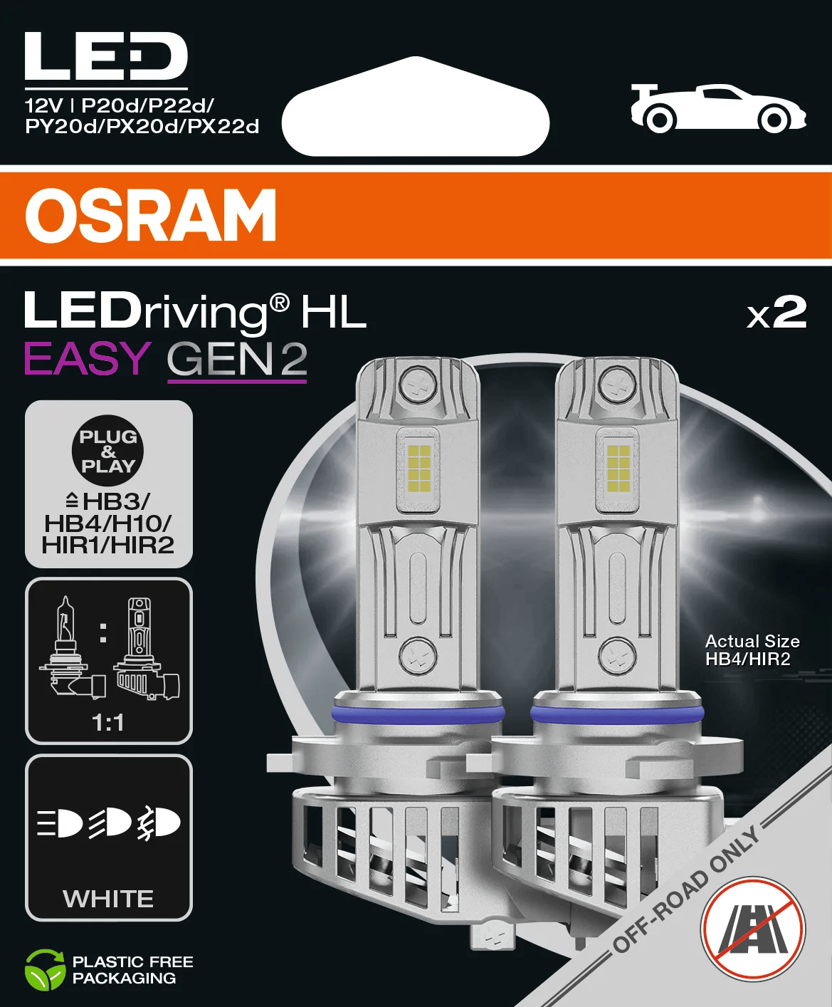 OSRAM LEDriving HL Easy LED HB3/HIR1/H10/HB4/HIR2 (Twin)