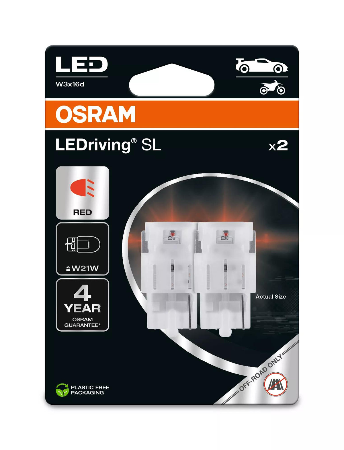 OSRAM LEDriving SL LED W21W Red (Twin)