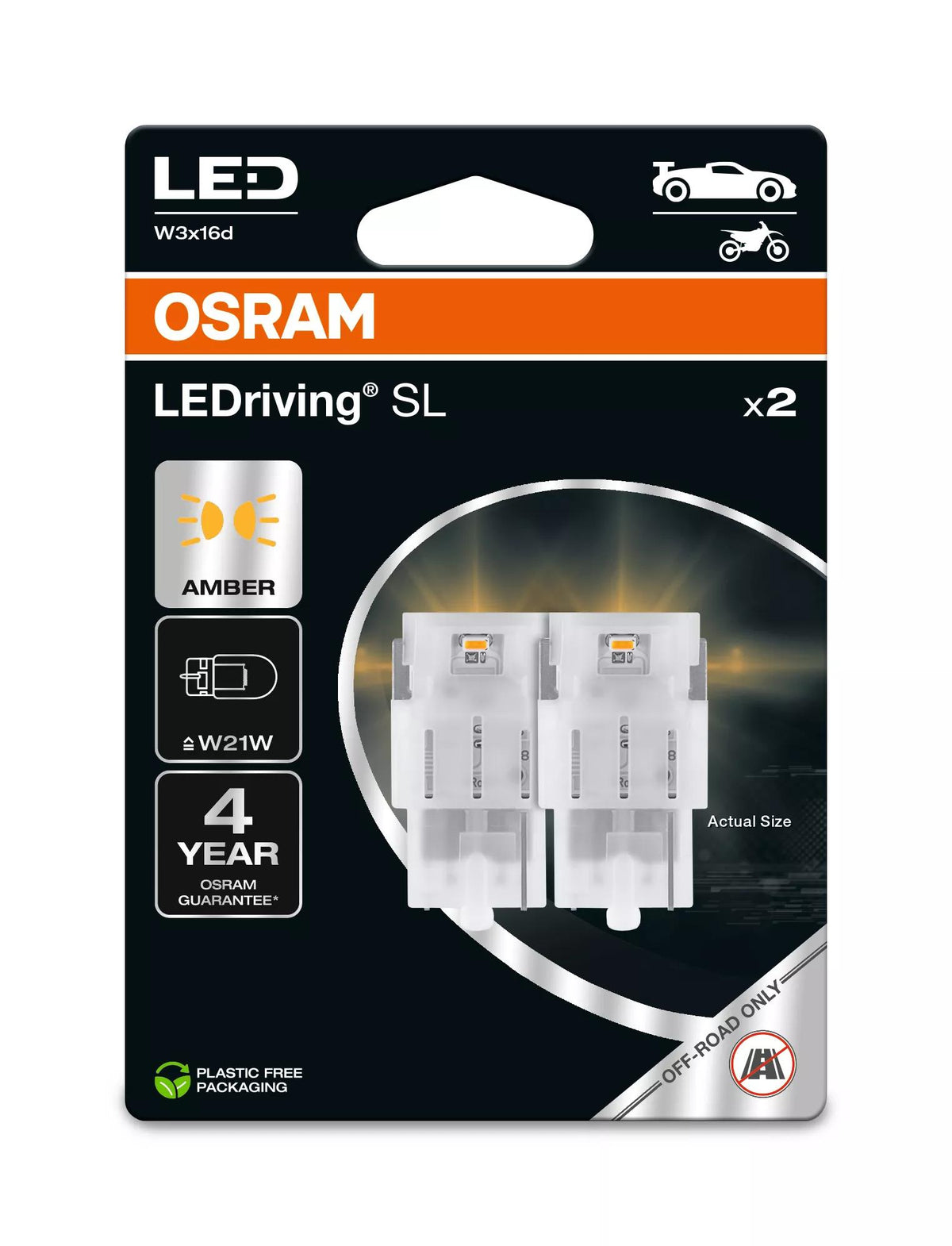 OSRAM LEDriving SL LED W21W Amber (Twin)