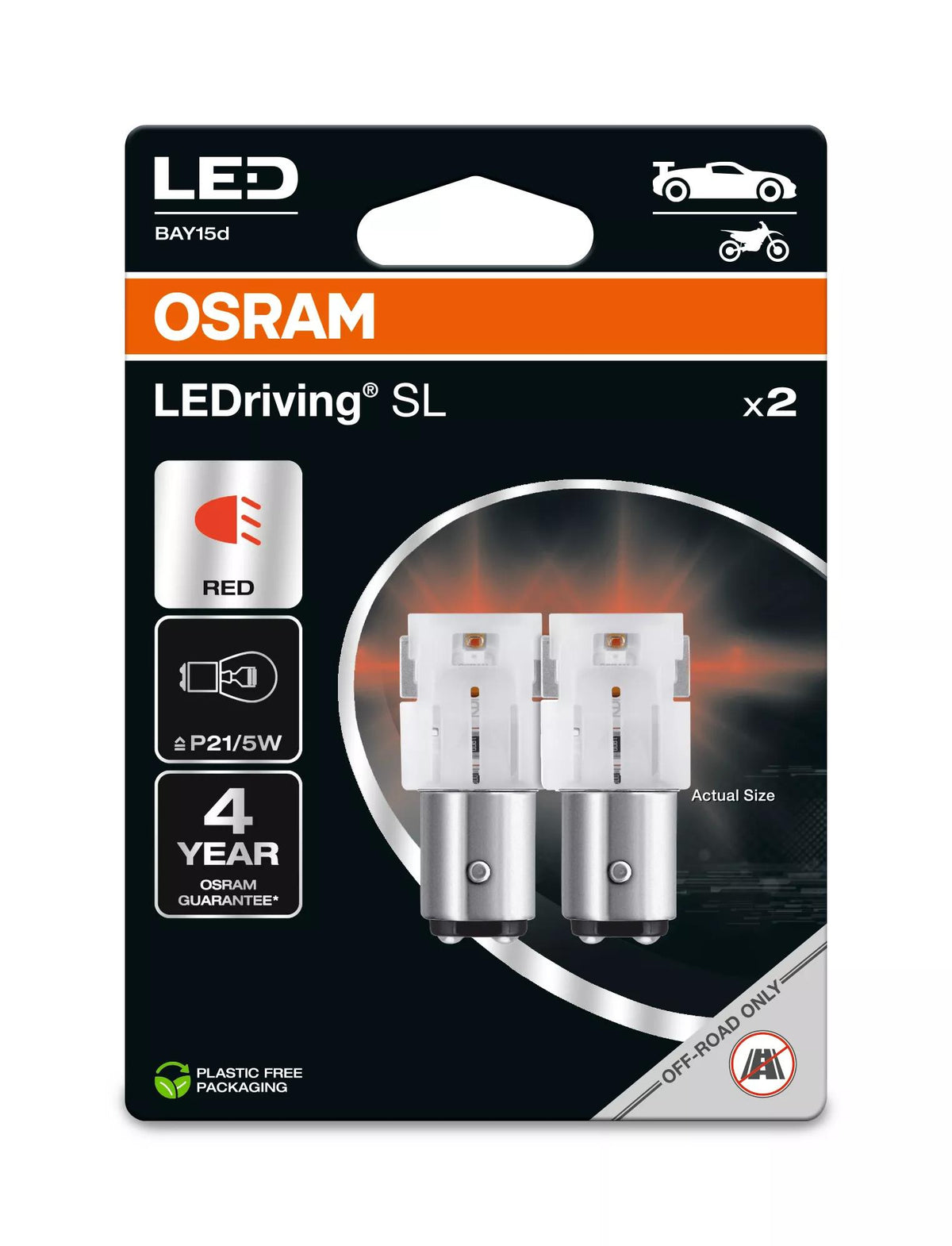 OSRAM LEDriving SL LED P21/5W Red (Twin)