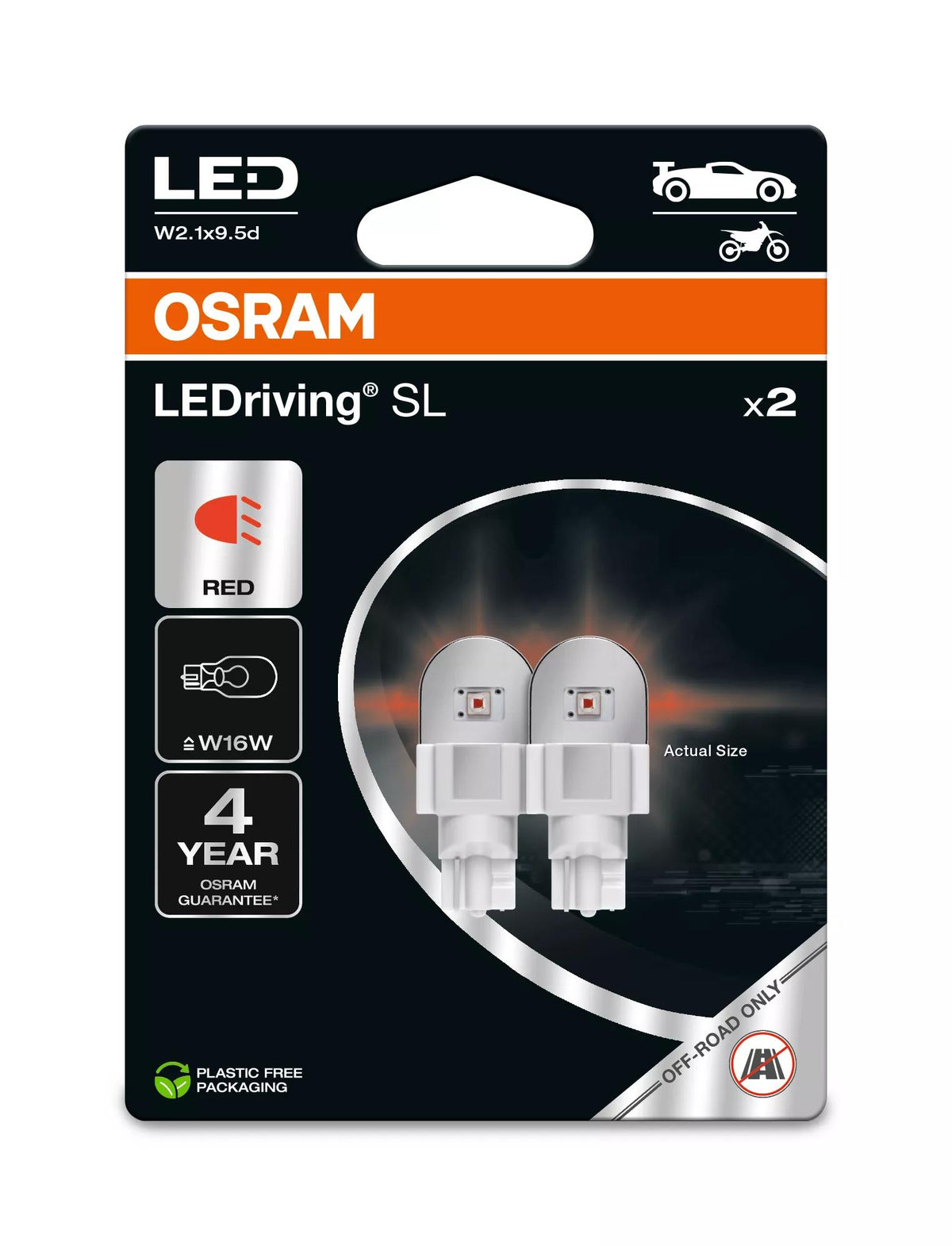 OSRAM LEDriving SL LED W16W Red (Twin)